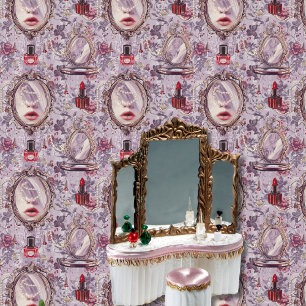 Viktorianische Makeup Vanity Blütenschale und -hal Tapete