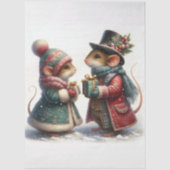 Viktorianische Maus Couple Weihnachtsgeschenke Dec Seidenpapier (Vorderseite)