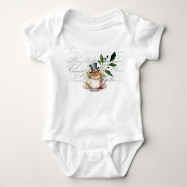 Viktorianische Maus in Teetasse Baby Strampler