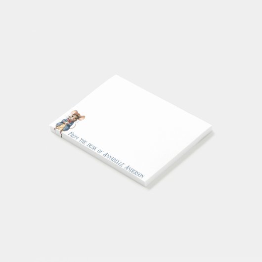 Viktorianische Maus personalisieren Post-it Klebezettel (angewinkelt)