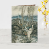 Viktorianische Mermaid Grußkarte Karte (Gelbe Blume)