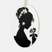 Viktorianische Miniatur-Silhouette Keramikornament (Links)