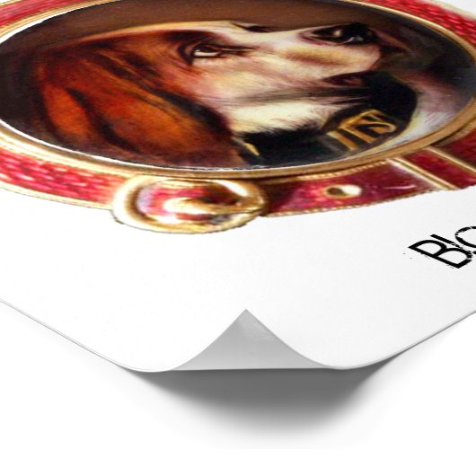 VIKTORIANISCHE MINIATURHUNDPORTRAITS Bluthund Poster (Ecke)
