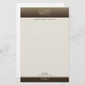 Viktorianische Mocha-Stationierung Briefpapier (Vorne/Hinten)