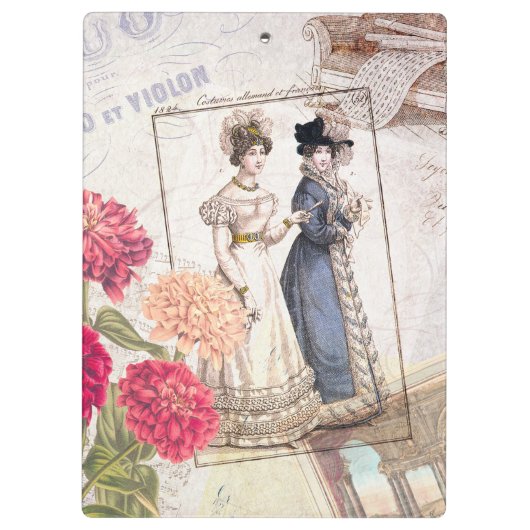 Viktorianische Mode Collage Klemmbrett (Rückseite)