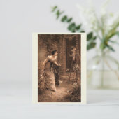 Viktorianische Mode, Hubschrauber, Vintager Stil Postkarte (Stehend Vorderseite)