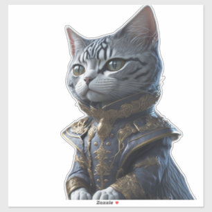 Viktorianische Mode-Katze Aufkleber