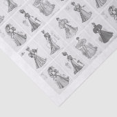 Viktorianische Mode Ladys in Schwarz und Weiß Seidenpapier (Ausschnitt)