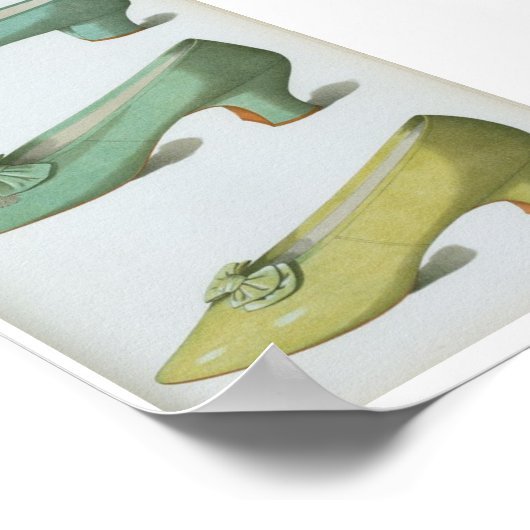 viktorianische Mode-Shoe-Plate aus dem 18. Jahrhun Poster (Ecke)