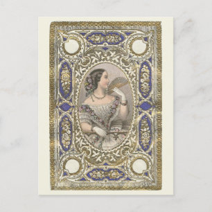 Viktorianische Mode, Vintage Kartenweiblichkeit Postkarte