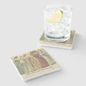 Viktorianische Modeplatte Steinuntersetzer (Seitenansicht)