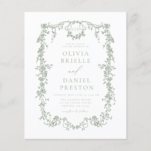 Viktorianische Mongram-Hochzeit (Vorderseite)