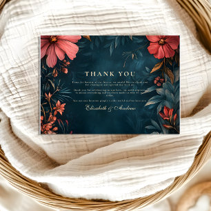 Viktorianische Moody Floral Wedding Dankeskarte