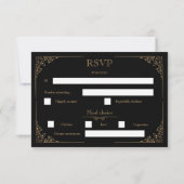 Viktorianische Moth Elegant Gothic Wedding RSVP Ca Karte (Rückseite)
