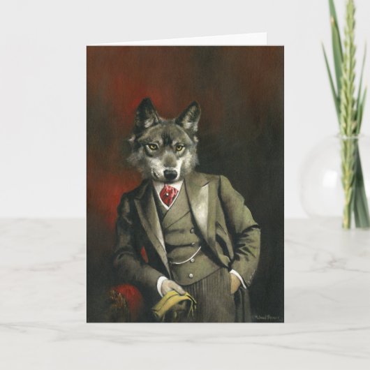 Viktorianische Mr. Wolf Grußkarte Karte (Vorderseite)