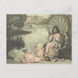 Viktorianische Muschel April Fisch April-Scherz Postkarte