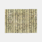 Viktorianische Musik-Blatt-Tapete Fleecedecke (Vorderseite (Horizontal))