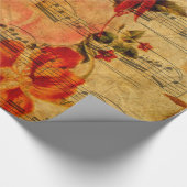 Viktorianische Musik-Blattwatercolor-Blumen-Tapete Geschenkpapier (Ecke)