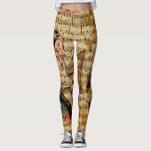 Viktorianische Musik-Blattwatercolor-Leggings Leggings (Vorderseite)