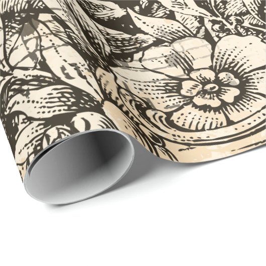 viktorianische Musikvögel Geschenkpapier (Rolleneckpunkt)