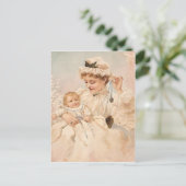Viktorianische Mutter mit Kindertageskarte Postkarte (Stehend Vorderseite)