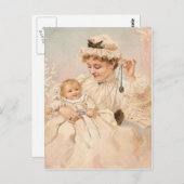 Viktorianische Mutter mit Kindertageskarte Postkarte (Vorne/Hinten)