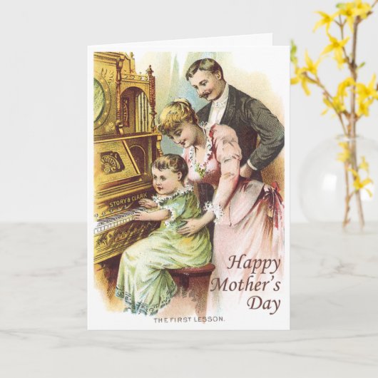 Viktorianische Mutter-Tagesgrüße Karte (Gelbe Blume)