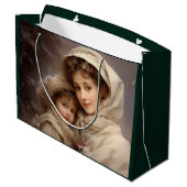 Viktorianische Mutter und Kind Große Geschenktüte (Rückseite Schrägansicht)