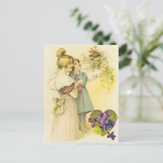 Viktorianische Mutter- und Tochter-Mutterkarte Postkarte (Stehend Vorderseite)