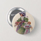 Viktorianische Mutter- und Tochterblumen zum Mutte Button (Vorne & Hinten)