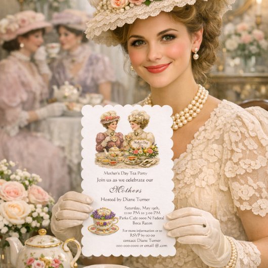 Viktorianische Muttertags-Teeparty Einladung