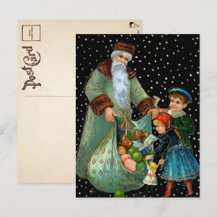 Viktorianische Nacht Weihnachtskarte Postkarte
