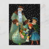 Viktorianische Nacht Weihnachtskarte Postkarte (Vorderseite)