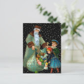 Viktorianische Nacht Weihnachtskarte Postkarte (Stehend Vorderseite)