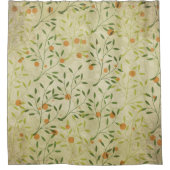 Viktorianische Orange Botanische Schrift Duschvorhang (Vorderseite)