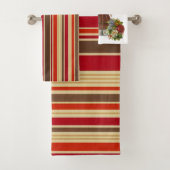 Viktorianische Orange Streifen Badezimmer Handtuch Badhandtuch Set (Insitu)