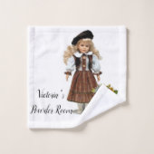 Viktorianische Orange Streifen Badezimmer Handtuch Badhandtuch Set (Waschlappen)