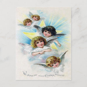 Viktorianische Oster-Ephemera Feiertagspostkarte