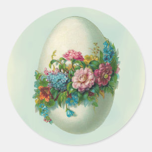 Viktorianische Ostereier Blume Runder Aufkleber