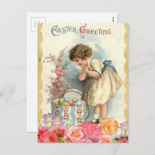 viktorianische Ostereier Feiertagspostkarte (Vorne/Hinten)