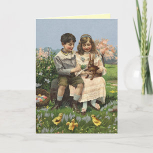 Viktorianische Ostern-Karte Feiertagskarte