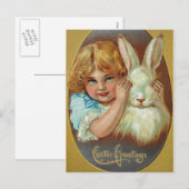 Viktorianische Osterpost Feiertagspostkarte (Vorne/Hinten)