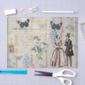 Viktorianische Paare mitten in blauen Schmetterlin Seidenpapier (Handwerk)