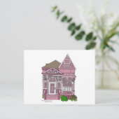 Viktorianische "Painted Lady" - rosa Postkarte (Stehend Vorderseite)