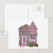 Viktorianische "Painted Lady" - rosa Postkarte (Vorne/Hinten)