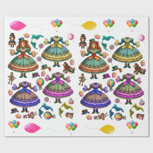 Viktorianische Papierpuppe für Circus und Kleider Geschenkpapier