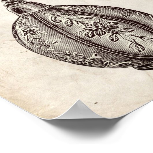 Viktorianische Parfüm-Flaschenabbildung Poster (Ecke)