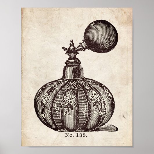 Viktorianische Parfüm-Flaschenabbildung Poster (Vorne)