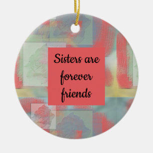 Viktorianische Pastel Rose Floral Schwestern sind Keramik Ornament