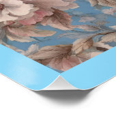 Viktorianische pastellblaue und rosa Blossom Poster (Ecke)